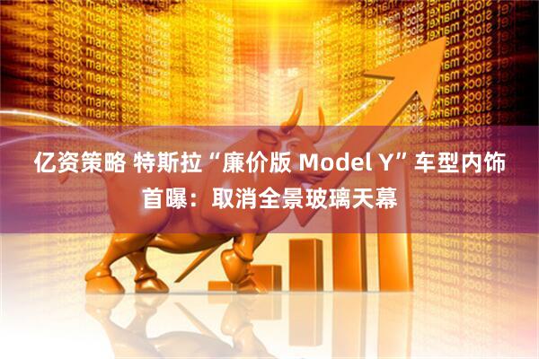 亿资策略 特斯拉“廉价版 Model Y”车型内饰首曝：取消全景玻璃天幕